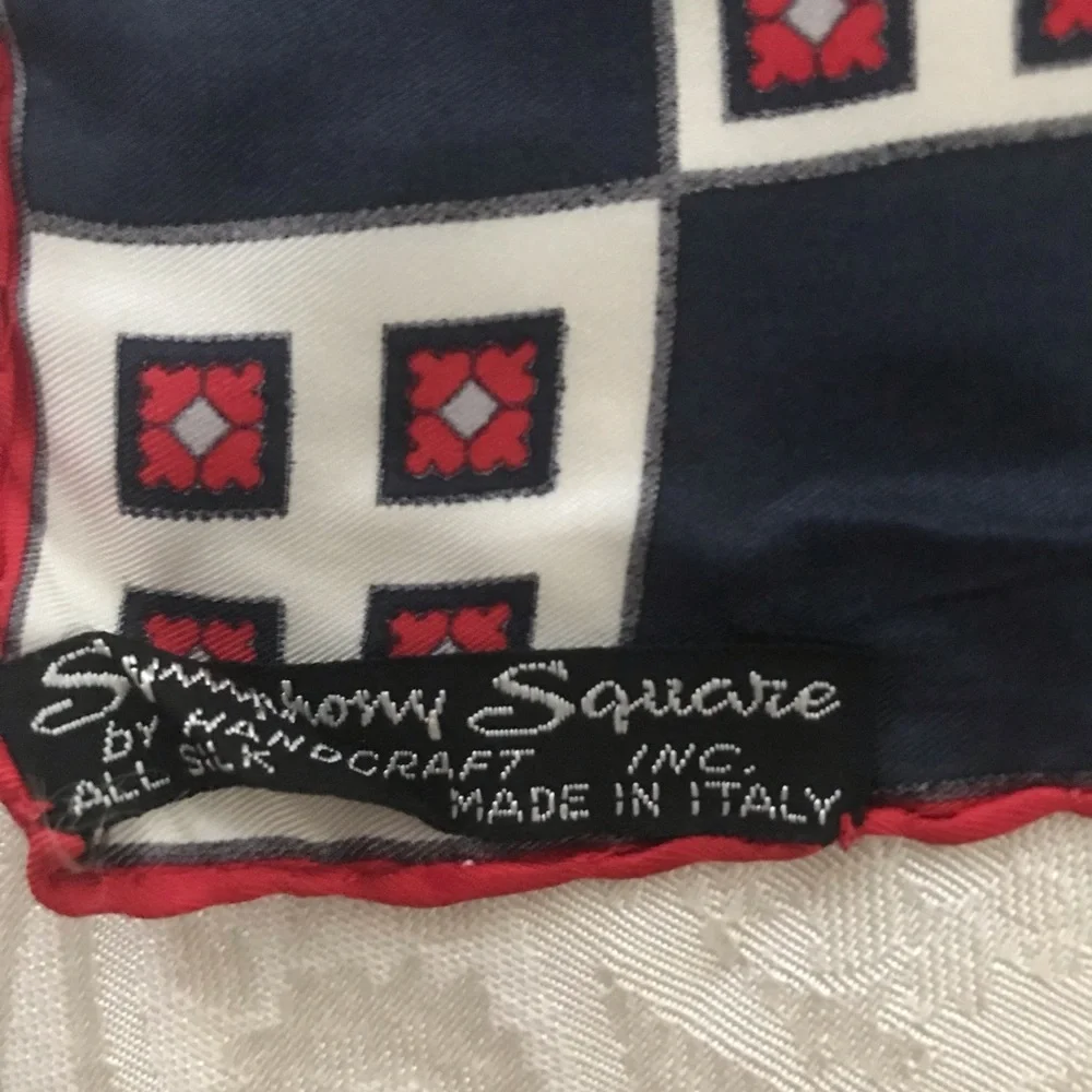 SULKA Handcraft All Silk 18” Symphony Square Scarf  Made in Italy
